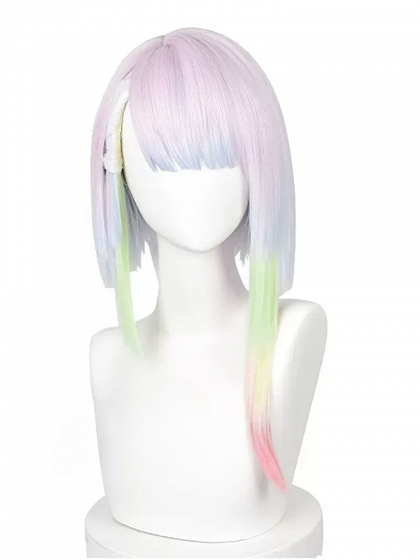 サイバーパンク: エッジランナーズ ルシナ・クシナダ シルバー ピンク コスプレウィッグ