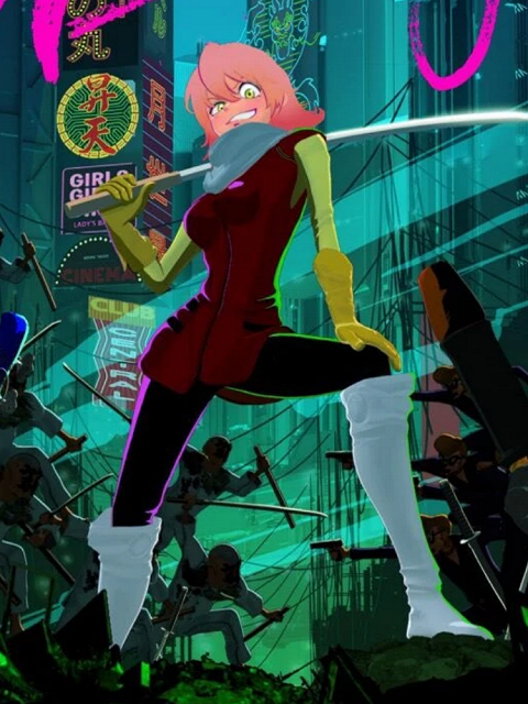 FLCL: Grunge Haruko Haruhara Cosplay Costume