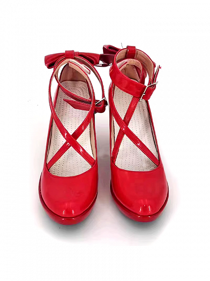 Puella Magi Madoka Magica Madoka Kaname Red Cosplay Shoes