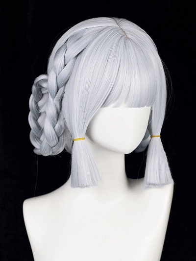 原神 神里彩花 Springbloom Missive シルバーブルー コスプレウィッグ