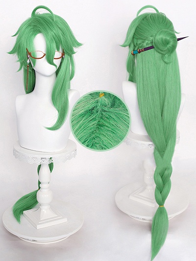 原神 Baizhu 草緑 コスプレウィッグ