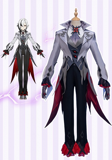 Genshin Impact Fatui Servant Arlecchino Cosplay Costume