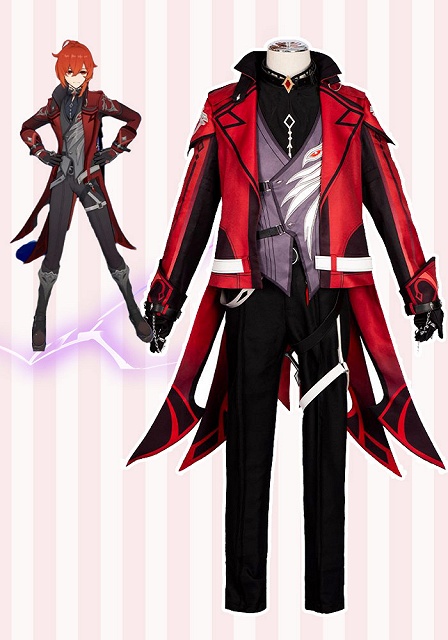 原神 ディルク・レッド・デッド・オブ・ナイト コスプレ衣装