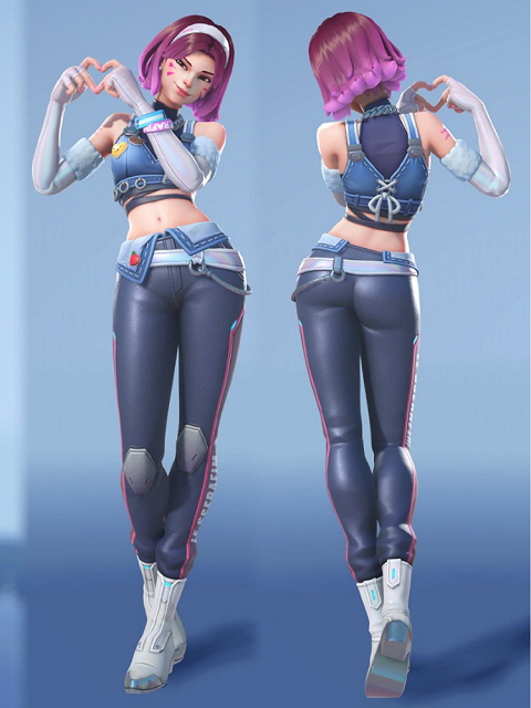 Overwatch LE SSERAFIM X Overwatch 2 D.VA Cosplay Costume