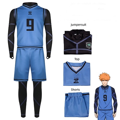 Blue Lock Rensuke Kunigami No.9  Footaball Jersey Uniform Cosplay Costume