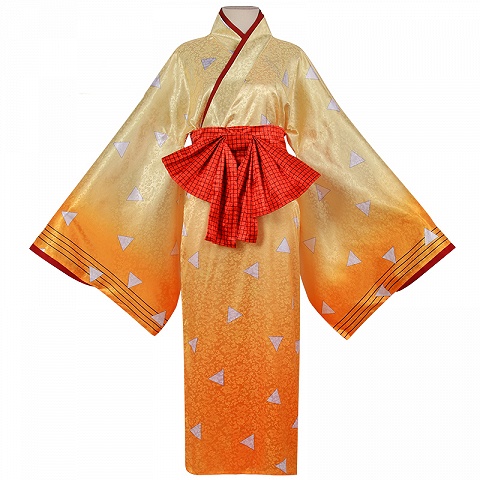 Demon Slayer: Kimetsu No Yaiba – Entertainment District Arc Zenitsu Agatsuma Kimono Cosplay Costume