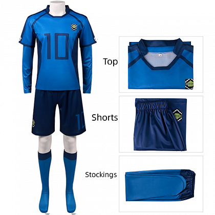 Blue Lock Rin Itoshi No.10 Football Jersey Uniform Cosplay Costume
