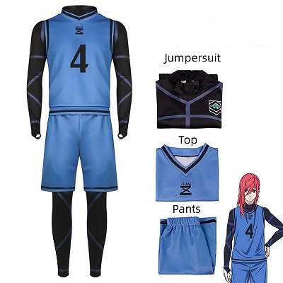 Blue Lock Hyoma Chigiri  No.4 Footaball Jersey Uniform Cosplay Costume