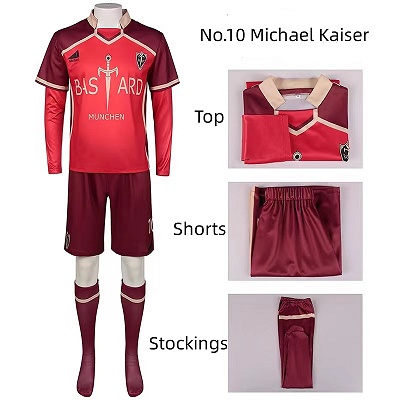 Blue Lock Michael Kaiser Football Jersey Uniform Cosplay Costume