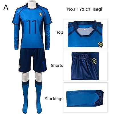 Blue Lock Dark Blue Jersey Uniform Cosplay Costume 
