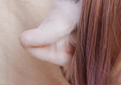 Handmade White Faux Fur Sheep Ears KC  