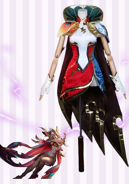 League of Legends Prestige Brave Phoenix Xayah Cosplay Costume 