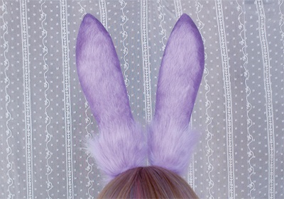 Handmade Faux Fur StellaLou Purple Bunny Ears KC
