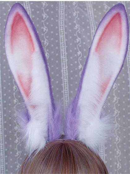 Handmade Faux Fur StellaLou Purple Bunny Ears KC