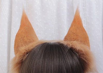 Handmade Faux Fur Squirrel Cute Ears KC  