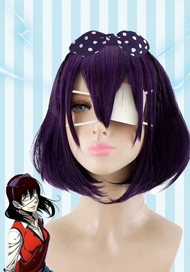 Kakegurui Midari Ikishima Black and Purple Cosplay Wig