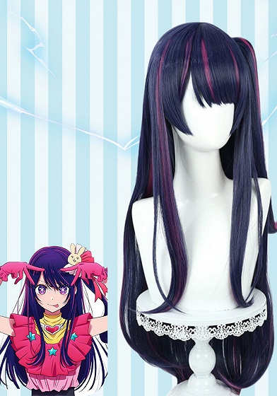 Oshi no Ko Ai Hoshino Highlights Dark Purple Cosplay Wig