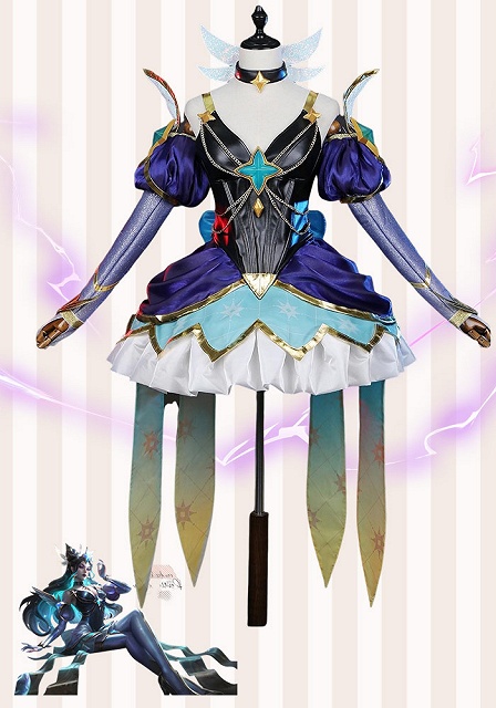 League of Legends Prestige Star Guardian Syndra Cosplay Costume 