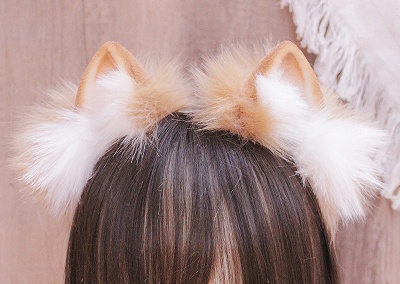 Handmade Faux Fur Pomeranian Dog Ears KC