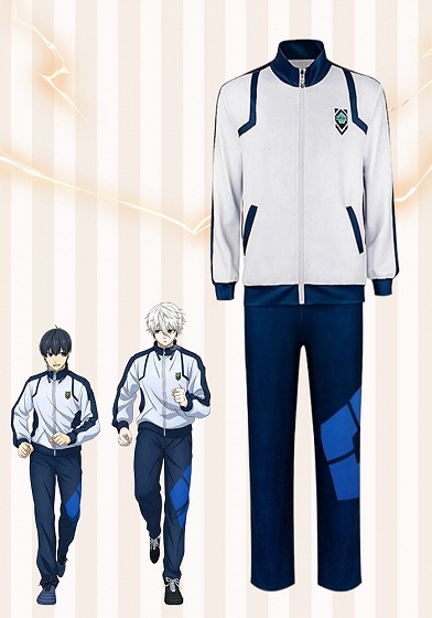 Blue Lock White Sportswear School Uniform Suit Cosplay Costume