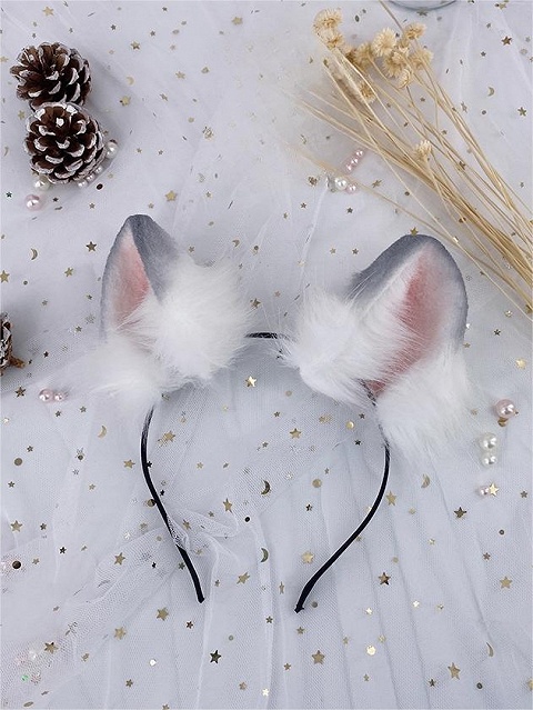 Handmade Faux Fur Dwarf Winter White Russian Hamster Ears KC