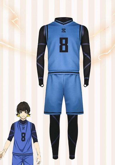 Blue Lock Meguru Bachira No.8 Footaball Jersey Uniform Cosplay Costume