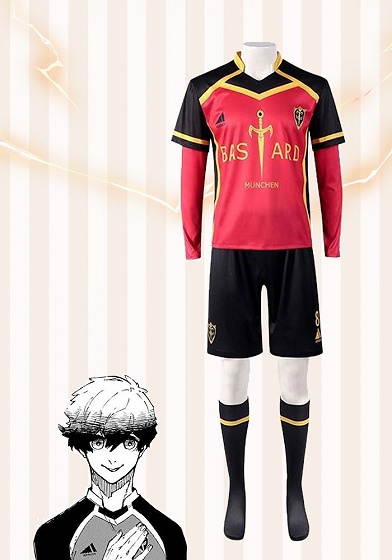 Blue Lock Red Black Athletic Clothing Football Uniforms Cosplay Costume 