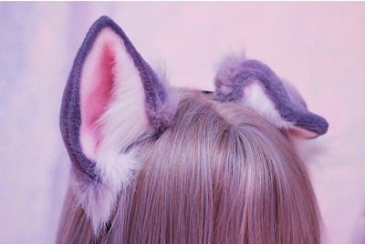 Handmade Purple Faux Fur Virtual Youtuber Shoto Ears KC/Tail