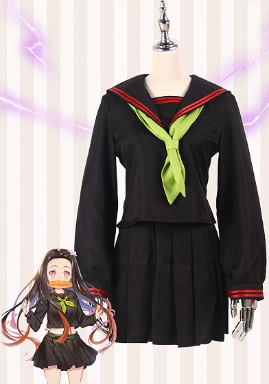 鬼滅の刃 竈門禰豆子 JK コスプレ衣装