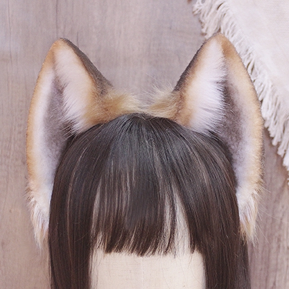 Handmade Coffee Faux Fur Fox Ears KC  