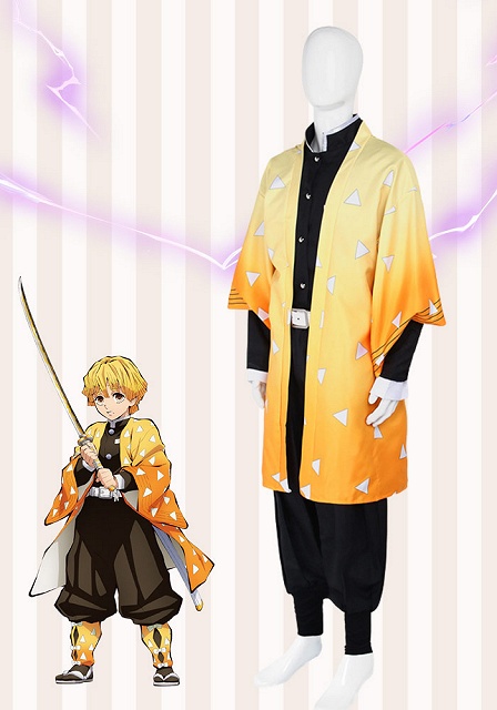 Demon Slayer: Kimetsu no Yaiba Zenitsu Agatsuma Cosplay Costume