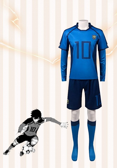 Blue Lock Rin Itoshi No.10 Football Jersey Uniform Cosplay Costume