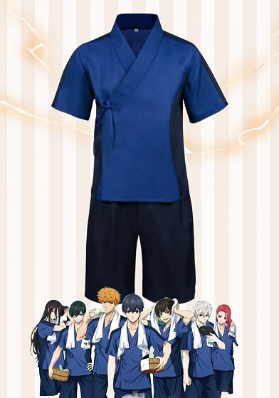 Blue Lock Dark Blue Robe Sleepwear for Men Cosplay Costume