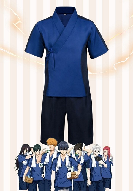 Blue Lock Dark Blue Robe Sleepwear for Men Cosplay Costume