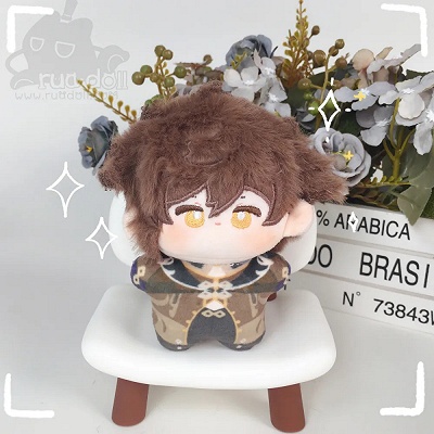 Genshin Impact Zhongli 10cm Cotton Doll Plush Key Chain Plushie