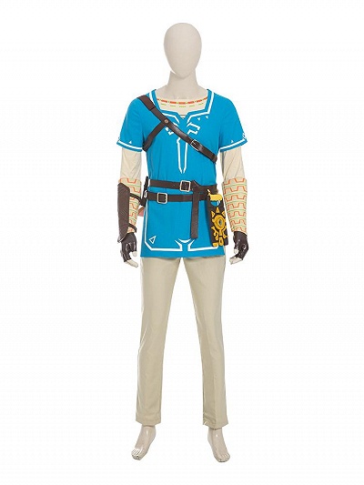 The Legend Of Zelda Link Blue Champion's Tunic Suit Cosplay Costume 
