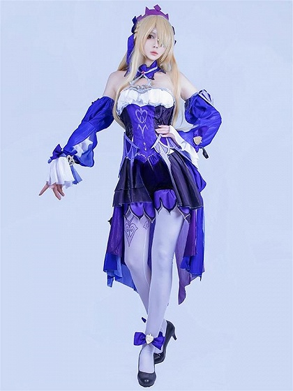 Genshin Impact Fischl von Luftschloss Narfidort Skin Ein Immernachtstraum Cosplay Costume