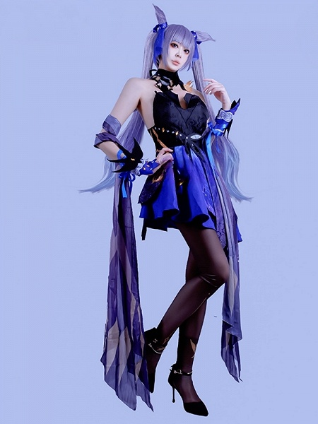 Genshin Impact Opulent Splendor Keqing Cosplay Costume