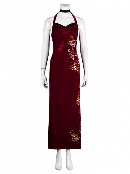  Resident Evil 4 Remake Ada Wong Velvet Cheongsam Qipao Cosplay Costume