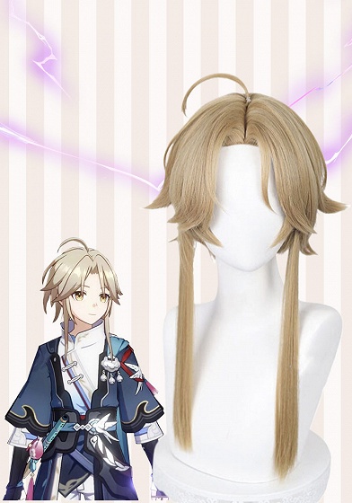 Honkai: Star Rail Yanqing Short Wig + Ponytail Clip Cosplay Wig