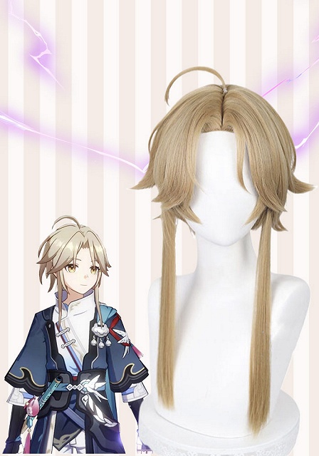 Honkai: Star Rail Yanqing Short Wig + Ponytail Clip Cosplay Wig