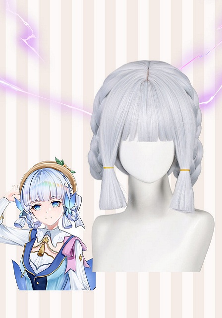 原神 神里彩花 Springbloom Missive シルバーブルー コスプレウィッグ