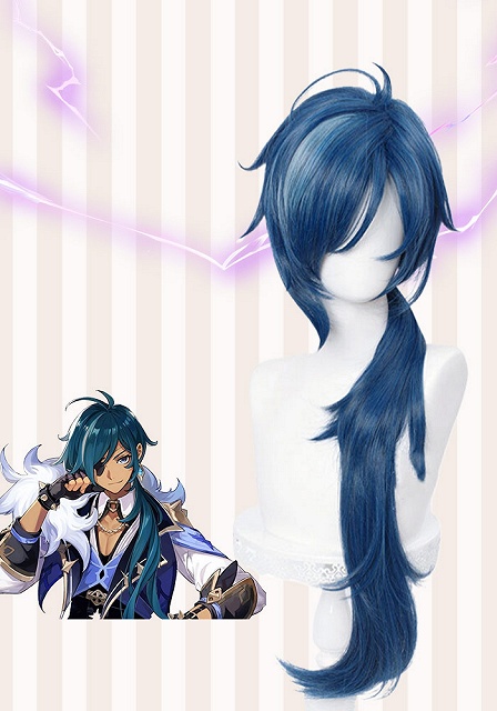 原神 カエヤ ダークブルー コスプレウィッグ