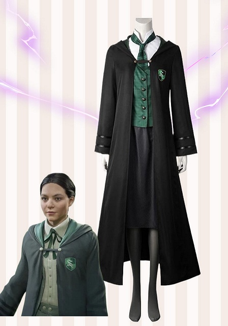 Hogwarts Legacy Slytherin Female School Uniform Cosplay Costume