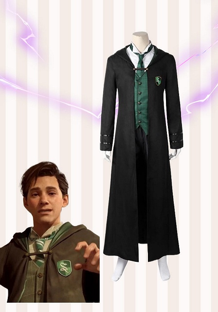 Hogwarts Legacy Slytherin Male School Uniform Cosplay Costume
