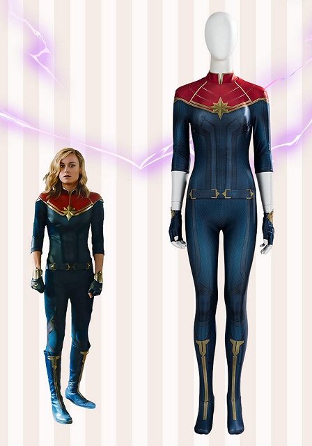 Captain Marvel 2 The Marvels Carol Danvers Cosplay Costume Battle Suit Starter Edition