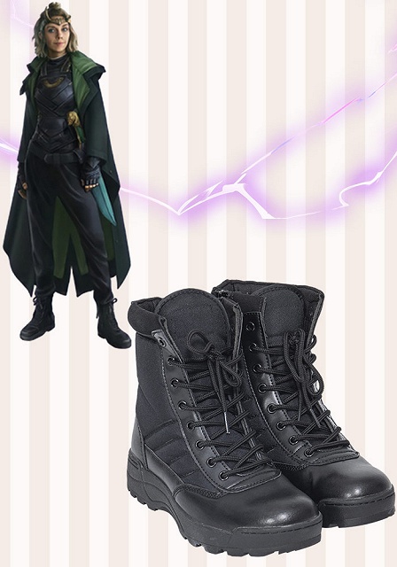 Loki Season 1 Sylvie Lushton Black Cosplay Shoes