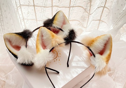 Handmade Faux Fur Shiba Inu Cute Dog Ears KC