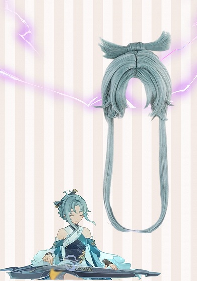 Genshin Impact Madame Ping Green Cosplay Wig