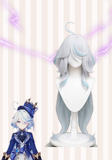 Genshin Impact Focalors Furina Silver Cosplay Wig